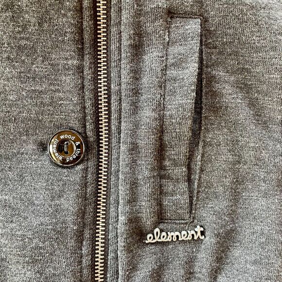 NWT Element Wood & Thread Asymmetric Zip Up Knit Cowl Jacket in Dark Grey Size M - Picture 4 of 12